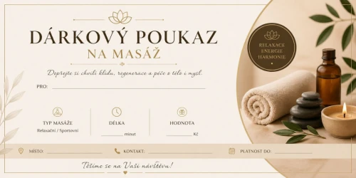 DÁRKOVÝ POUKAZ MASÁŽE