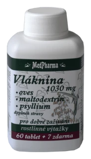MedPharma Vláknina 1030 mg - oves, maltodextrin, psyllium, 67 tablet