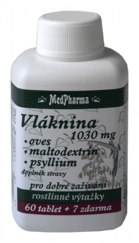 MedPharma Vláknina 1030 mg - oves, maltodextrin, psyllium, 67 tablet