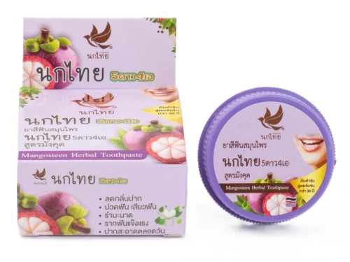 Nok Thai mangosteen 25g - suchá bylinná zubní pasta s extraktem z mangosteenu