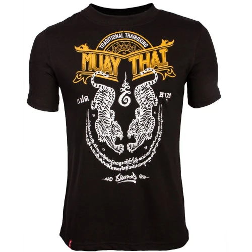 Pánské Muay Thai tričko 8 weapons SAK YANT TIGERS - černé
