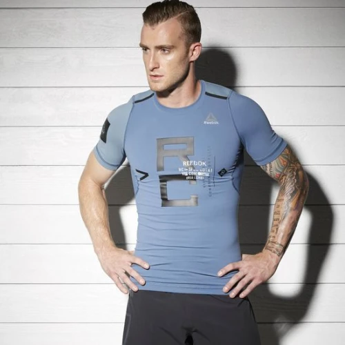 REEBOK Kompresní triko COMBAT - modrý