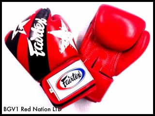 Fairtex Boxerské rukavice \"Nation Prints\" BGV1 - červené