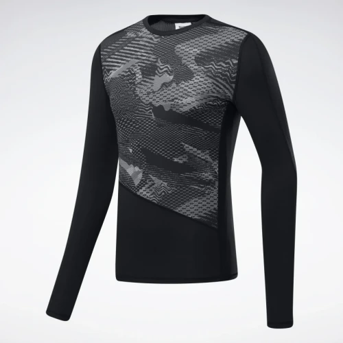 REEBOK Pánské kompresní tričko GRAPHIC - černé