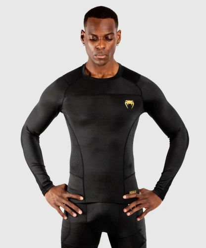 Rashguard VENUM G-FIT s DL. rukávem - černo/zlatý
