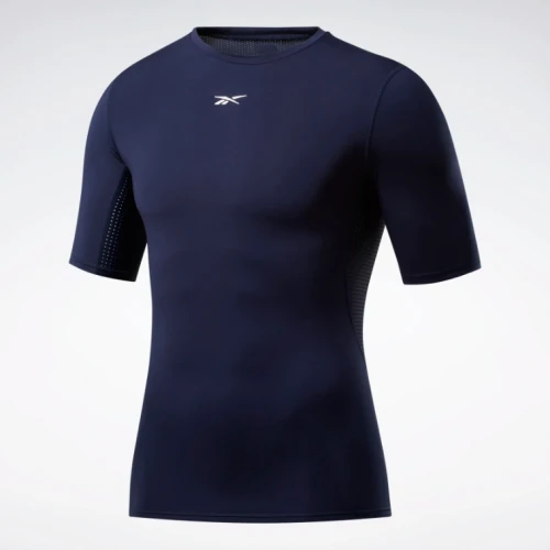 REEBOK Kompresní triko Fitness Compression Tee SS - modrý