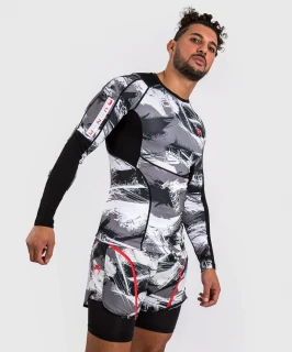 Rashguard VENUM Electron DL.rukáv 3.0 - šedo/červený