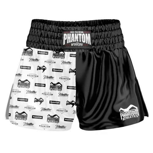Muay Thai trenýrky PHANTOM Legend - černo/bílé