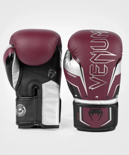 Boxerské rukavice VENUM ELITE Evo - červeno/stříbrné
