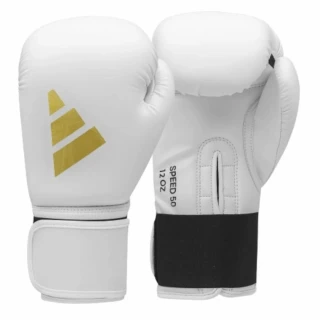 Boxerské rukavice Adidas Speed 50 - bílo/zlaté