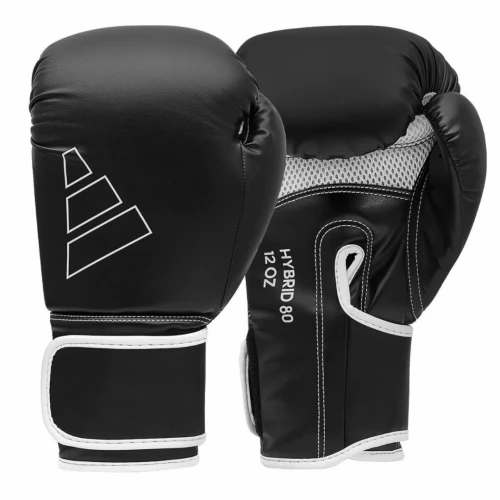 Boxerské rukavice Adidas Hybrid 80 - černo/bílé