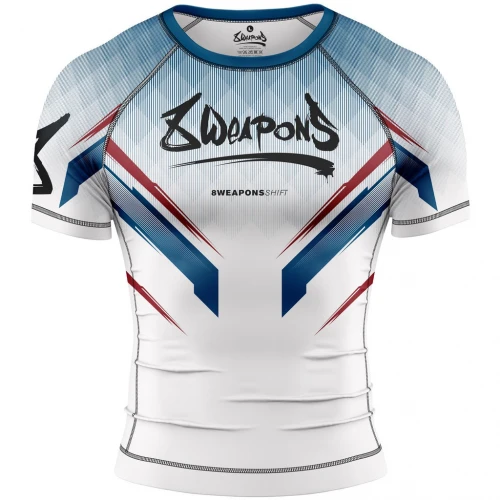 8 WEAPONS Rashguard Shift - bílo/modro/červený