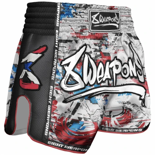 8 WEAPONS Muay Thai trenýrky Cut like a Blade 2.0 - bílé