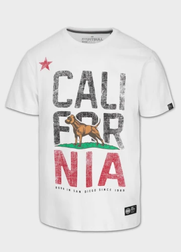 PitBull West Coast Triko CALIFORNIA - bílé