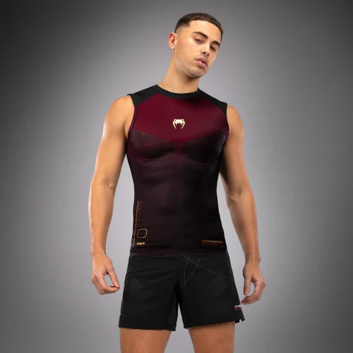 Rashguard VENUM bez rukávu Tactical XT - černo/červeno/zlatý
