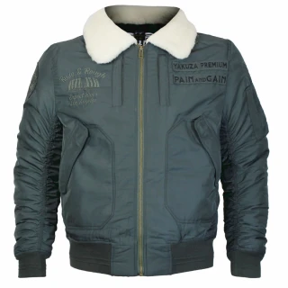 Yakuza Premium Pánská bomber bunda 3965 - tmavě olivová