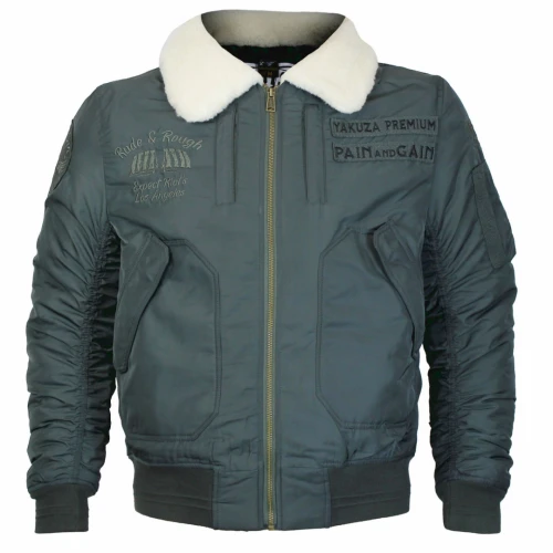 Yakuza Premium Pánská bomber bunda 3965 - tmavě olivová