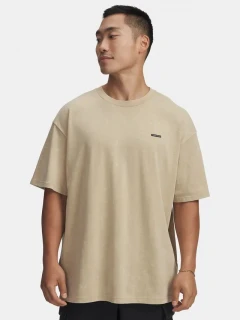 Pánské triko Under Armour UA M HW OS LOGO WASH SS - hnědé