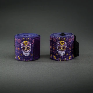 Boxerské bandáže Santa Muerte značky VENUM - 4,5 m - fialové