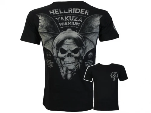 Yakuza Premium Pánské tričko YPS 4002 – Hellrider - černé