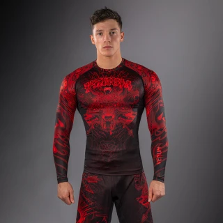 Rashguard VENUM Dl. rukáv Wolf Atak - černo/červený
