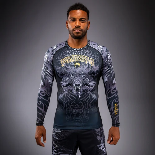 Rashguard VENUM Dl. rukáv Wolf Atak - černo/šedý