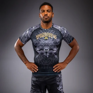 Rashguard VENUM Kr. rukáv Wolf Atak - černo/šedý