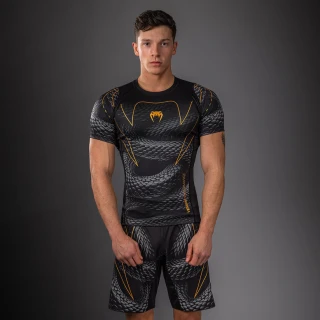 Rashguard VENUM Kr. rukáv Matupa - černo/šedo/zlatý