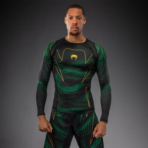 Rashguard VENUM Dl. rukáv Matupa - černo/zeleno/zlatý