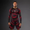 Rashguard VENUM Dl. rukáv Matupa - černo/červeno/stříbrný