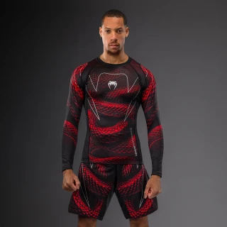 Rashguard VENUM Dl. rukáv Matupa - černo/červeno/stříbrný