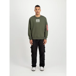 Alpha Industries Pánská mikina Satin Logo - tmavě zelená