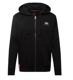Alpha Industries Pánská mikina Basic Small Logo Zip - černá