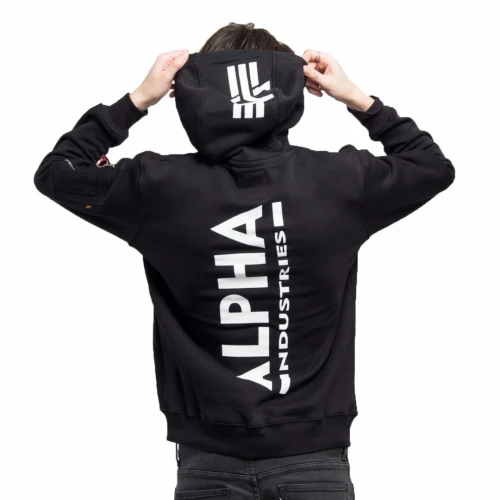 Alpha Industries Pánská mikina Backprint Zip - černá