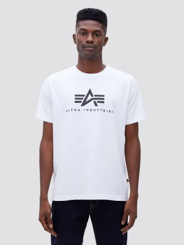 Alpha Industries Pánské tričko Basic Big Logo - bílé