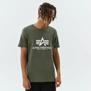 Alpha Industries Pánské tričko Basic Big Logo - zelené