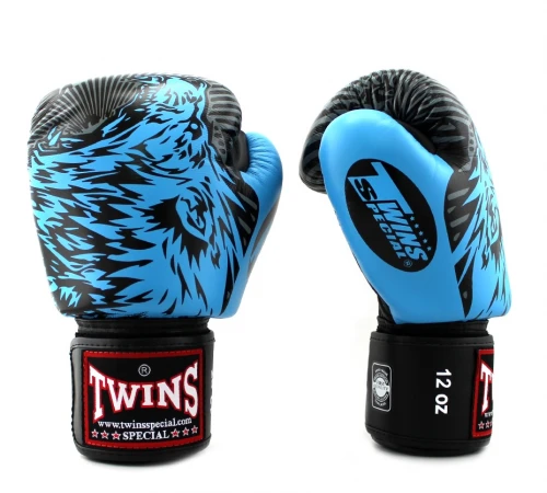 Twins Wolf FBGVL3-50 Boxerské rukavice - světle modrá/černá