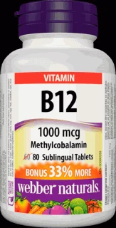 Webber Naturals B12 1000 mcg 80 tbl