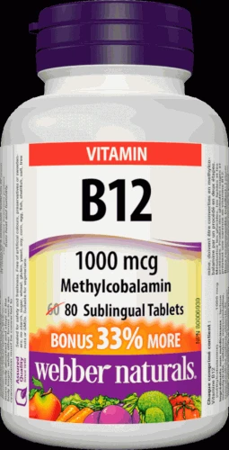 Webber Naturals B12 1000 mcg 80 tbl