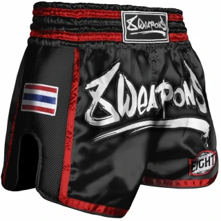 8 WEAPONS Muay Thai trenky Super Mesh - černá/červená