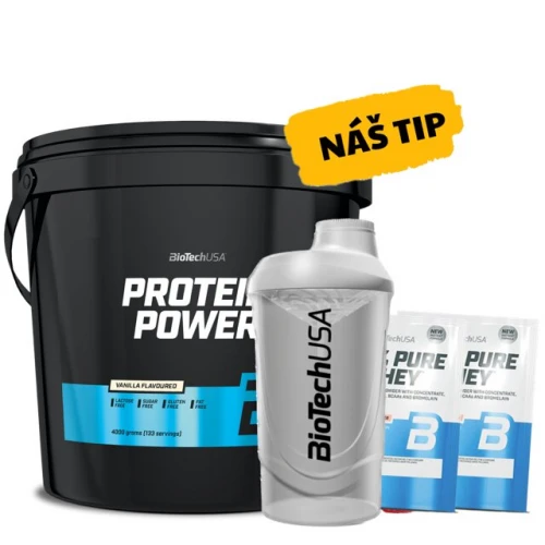 AKCE BioTech Protein Power 4000 g + ZDARMA Šejkr 600 ml +…