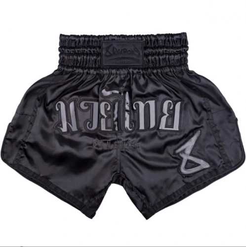 8 WEAPONS Muay Thai kraťasy, Bangkok, černo-černé