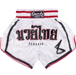 8 WEAPONS Muay Thai kraťasy, Bangkok, bílo-černé
