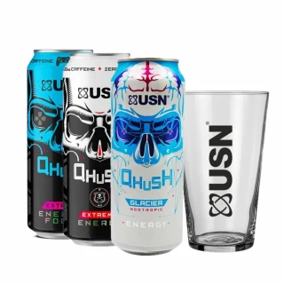AKCE 3x USN Qhush Energy Drink 500 ml + ZDARMA Sklenice 500…