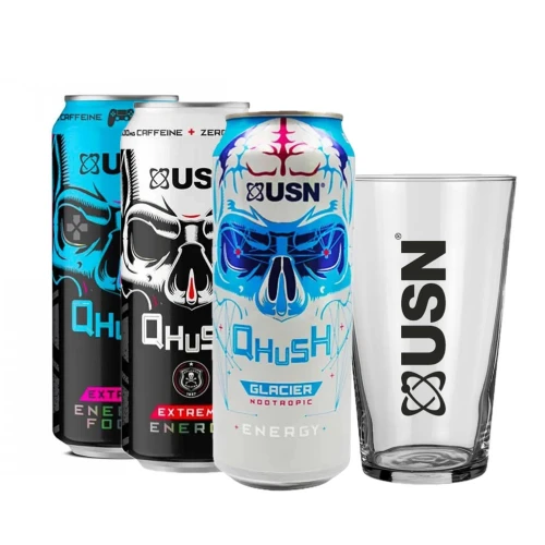 AKCE 3x USN Qhush Energy Drink 500 ml + ZDARMA Sklenice 500…