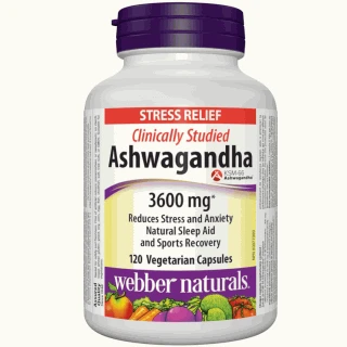Webber Naturals Ashwagandha 3600 mg 120 kapslí