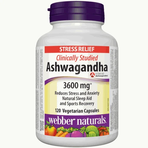 Webber Naturals Ashwagandha 3600 mg 120 kapslí