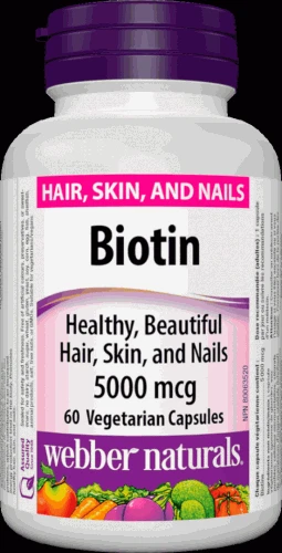 Webber naturals Biotin 5000mcg 60 kapslí