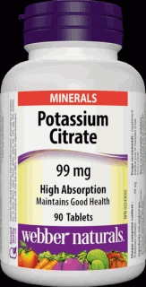 Webber Naturals Potassium Citrate draslík 90 tablet