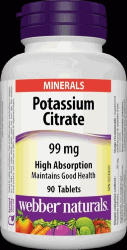 Webber Naturals Potassium Citrate draslík 90 tablet